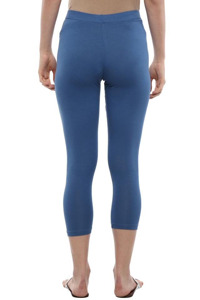 Buy Go Colors Women Teal Blue Solid Ankle Length Leggings - Leggings for  Women 8756605 | Myntra