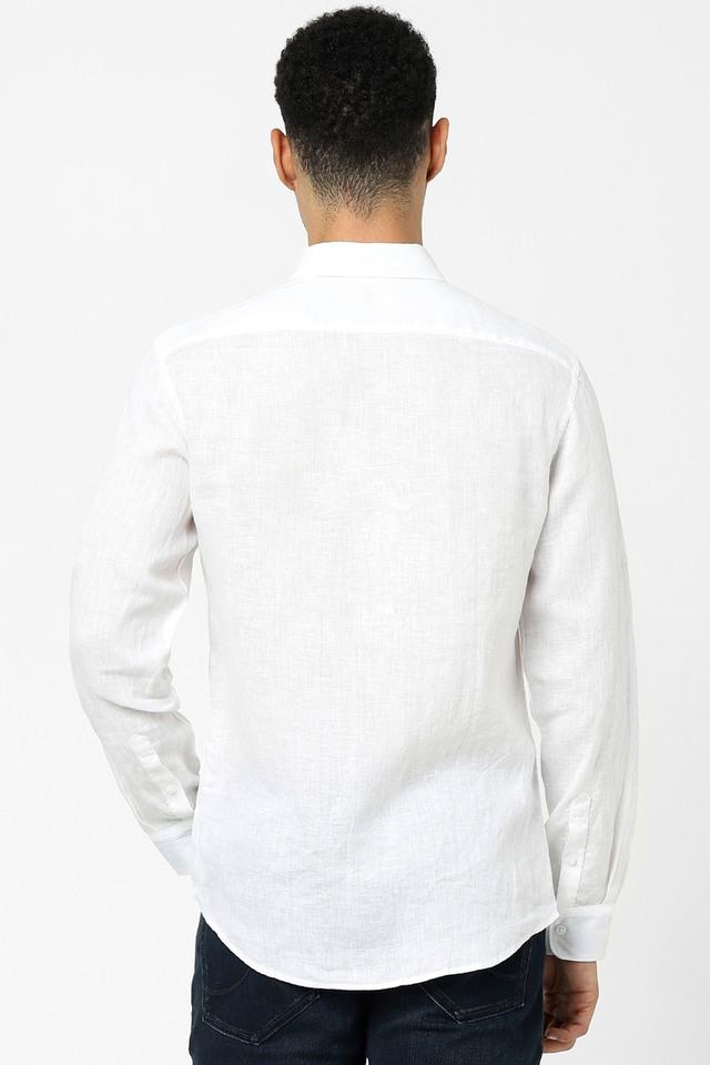 Buy CELIO White Solid Linen Regular Fit Men's Casual Shirt Shoppers Stop
