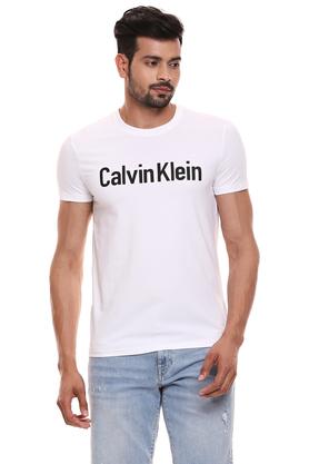 Calvin Klein Jeans Printed Women Round Neck Black T-Shirt - Buy Calvin Klein  Jeans Printed Women Round Neck Black T-Shirt Online at Best Prices in India