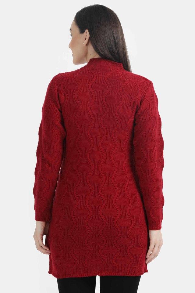 Buy Women Red Solid Cardigan Online in India - Monte Carlo