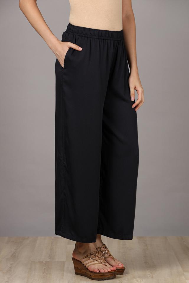 Buy Go Colors-black-palazzo Pants Online at Low Prices in India 