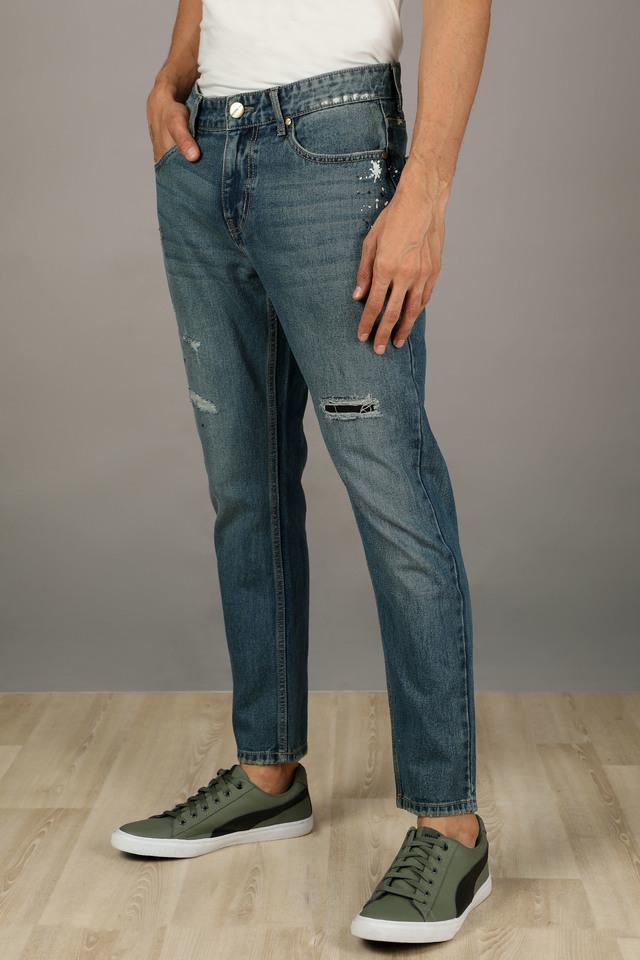 Men's cropped hot sale jeans