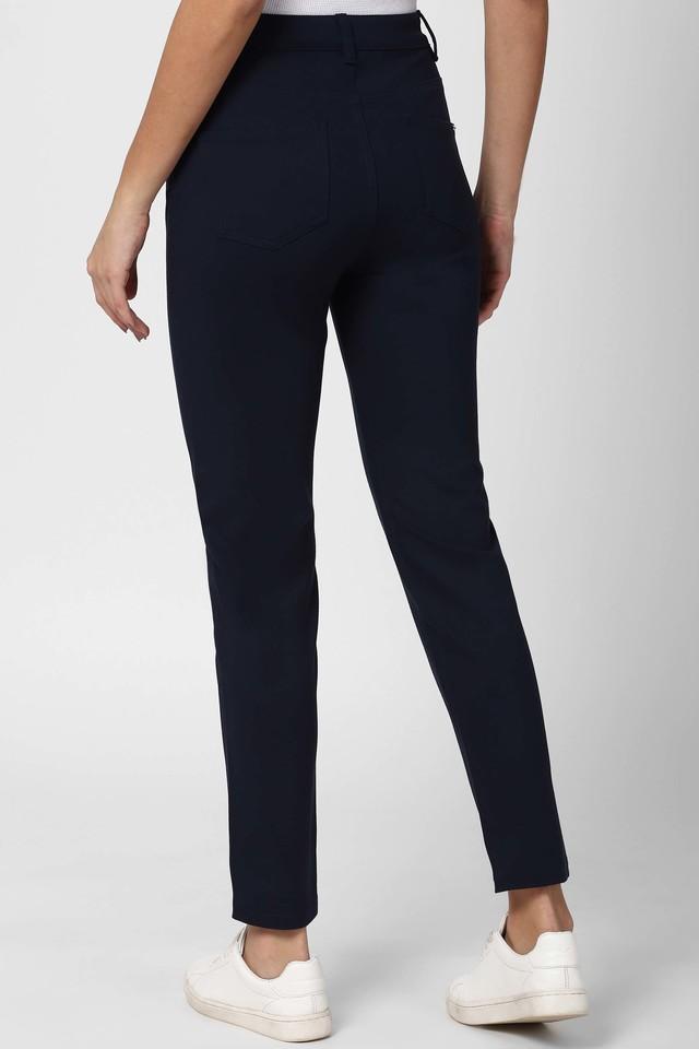 Solid Regular Fit Polyester Womens Formal Pants