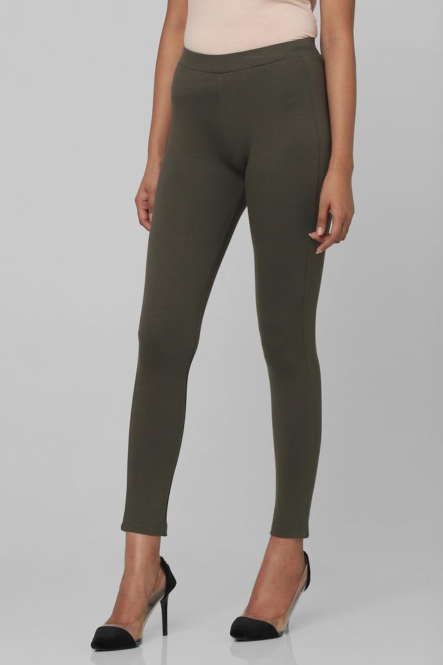 Buy W Green Solid Ankle Length Cotton Women's Legging | Shoppers Stop