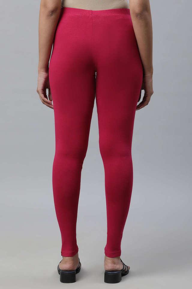 Buy Souchii White & Pink Printed Slim-Fit Ankle-Length Leggings