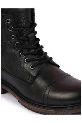 Mens black cheap lace up boots