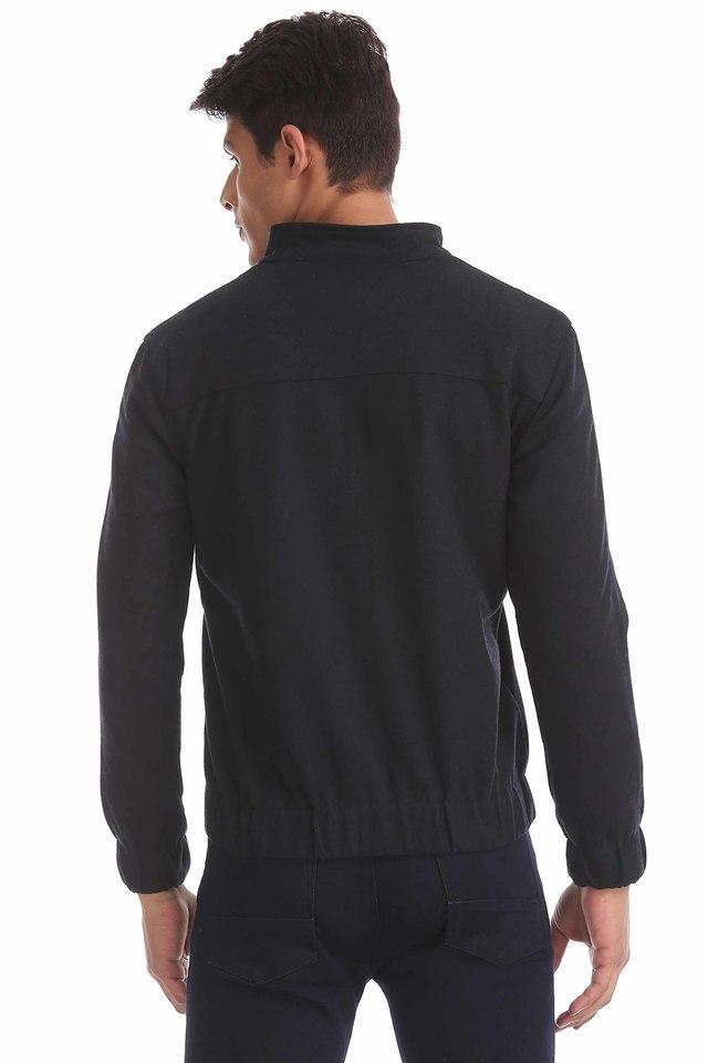 Men Navy Blue Jacket